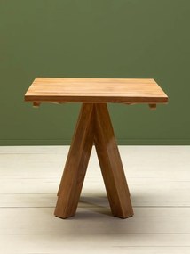 Masă dining patrata de exterior din lemn masiv de tec, „Opus”