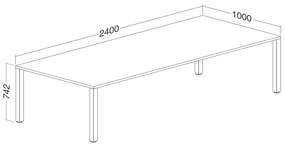 Masa de intalnire ProOffice 240 x 100 cm, cires