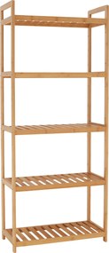 Etajera FIORE TIP 3, bambus natural lacuit, 53x26x128 cm
