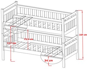 Pat pentru copii 90 x 190 cm Tommy (cu somieră și sp. depozitare) (Alb). 1013514