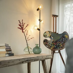 Lampă de podea neagră cu cupru cu 3 lumini - Mesh