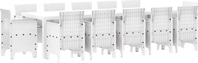 vidaXL Set de masă pentru grădină cu pernă 13 pcs Alb și gri deschis
