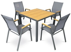 Autronic Masă de grădină, metal, polywood, maro, AZ T-S1209 OAK