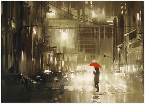 Tablou - Femeie într-o noapte ploioasă (70x50 cm)