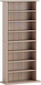 HOMCOM Raft pentru CD-uri cu 6 rafturi reglabile, capacitate 360 CD/185 DVD, 58 x 24 x 126,3 cm, culoare lemn | Aosom Romania