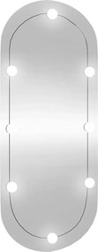 vidaXL Oglindă de perete cu lumini LED 25x60 cm oval sticlă