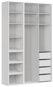 Dulap de haine Flex 23 (alb + gri) (cu oglindă). 1098240