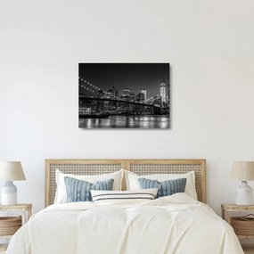 Tablou pe sticlă cu podul Brooklin în New York (70x50 cm)