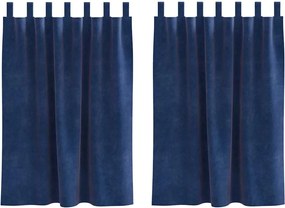 vidaXL Perdele opace 2 pcs Albastru închis 140 x 140 cm Catifea