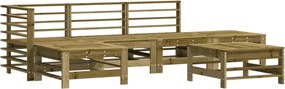 vidaXL Set mobilier relaxare de grădină, 6 piese, lemn de pin tratat