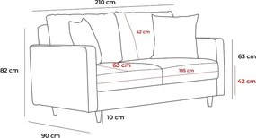 Canapea maro deschis 210 cm Eva – Balcab Home