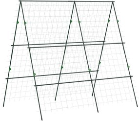 Outsunny Spalier de grădină suport pentru plante cățărătoare în formă de A din oțel, 3 niveluri cu înălțime reglabilă, 180 x 100 x 180 cm, verde | Aosom Romania