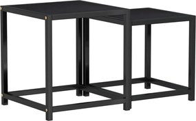 vidaXL Mese de ceai, 2 buc., negru, MDF