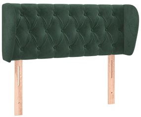 3117519 vidaXL Tăblie de pat cu aripioare verde închis 93x23x78/88 cm catifea