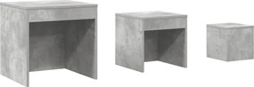 vidaXL Mese suprapuse, 3 buc., gri beton, lemn prelucrat