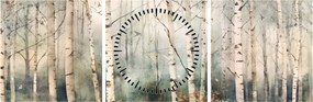 Tablou - Desenarea unui model de pădure (cu ceas) (90x30 cm)