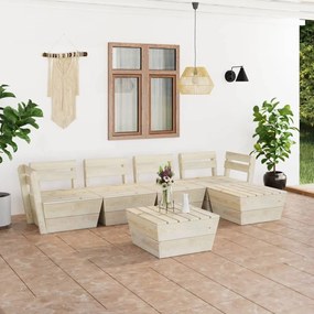 vidaXL Set mobilier grădină din paleți, 6 piese, lemn de molid tratat