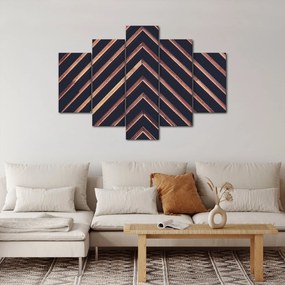 Tablou - Motiv de lemn pe fond negru (150x105 cm)