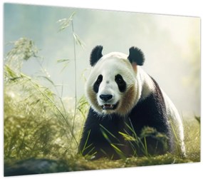 Tablou pe sticlă - Panda (70x50 cm)