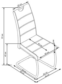 Scaun de bucaterie Amalia, negru/argintiu