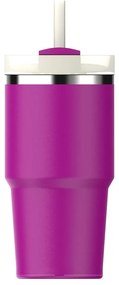 Termos roz cu pai din oțel inoxidabil 600 ml Quencher H2.0 FlowState Tumbler Violet Blossom – Stanley