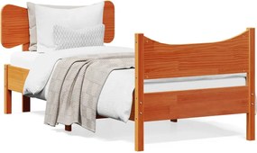 vidaXL Cadru pat fără saltea, maro ceruit, 90x190 cm, lemn masiv pin