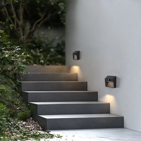 Lampă de perete neagră incl. LED IP54 cu senzor de mișcare solar - Border