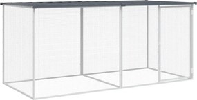 vidaXL Cușcă pentru găini cu acoperiș, antracit, 203x98x90 cm, oțel galvanizat