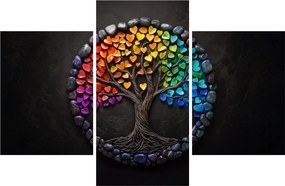 Tablou – Arbore plin de inimi colorate (90x60 cm)