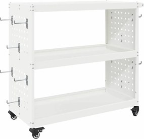 vidaXL Cărucior pentru unelte Alb 75 x 35 x 73 cm Oțel laminat la rece