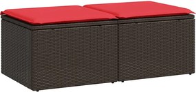 vidaXL Set canapele de grădină, 2 piese, cu perne, maro poliratan maro