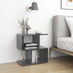 806380 vidaXL Dulap lateral, gri extralucios, 50x30x51,5 cm, PAL