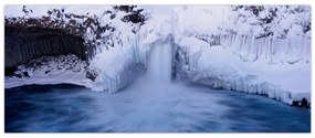 Tablou cu cascadele iarna (120x50 cm)