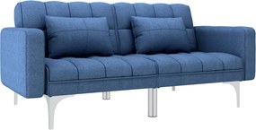 vidaXL Canapea extensibilă, albastru, material textil