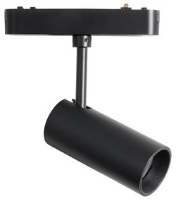 Spotlight modern negru pentru sistem de șine monofazat 9W 3000K - Magnetic Gert