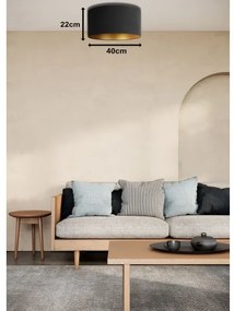 Duolla - Plafonieră ROLLER 1xE27/15W/230V d. 40 cm neagră/aurie