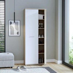 Comodă/Pantofar SIMO, stejar Sonoma/alb