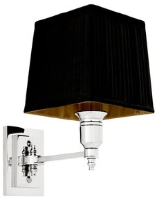 Aplica de perete moderna LUX, finisaj nickel cu abajur negru, Lexington Single 108934 HZ
