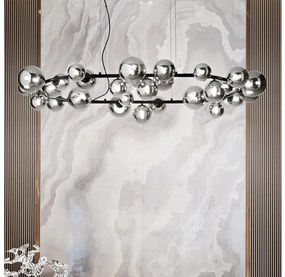 Ideal Lux - Lustră LED pe cablu PERLAGE 30xG9/3W/230V 143 cm negru/fumuriu