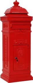 vidaXL Cutie poștală stâlp, aluminiu, stil vintage, inoxidabil, roșu