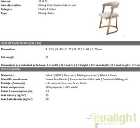 Scaun design LUX finisaj alama cu sezut si spatar tapitat Dexter 111473 HZ