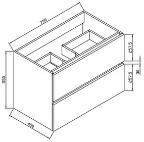 Mobilier de baie Elois 80 inferior cu lavoar