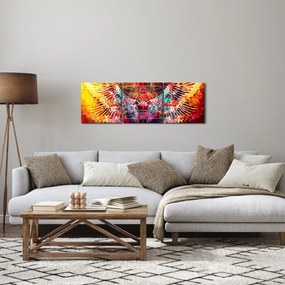 Tablou - Merkaba cu aripi, abstracție (cu ceas) (90x30 cm)