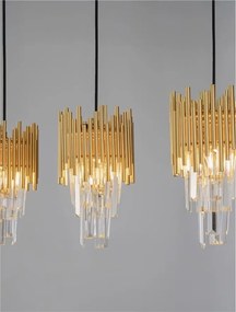 Lustra suspendata design elegant MAGNOLIA 3L aurie