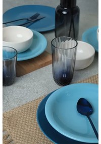 Set de masă, 18 piese, ceramică, albastru/alb