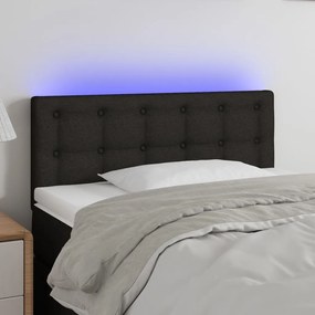 3122022 vidaXL Tăblie de pat cu LED, negru, 80x5x78/88 cm, textil