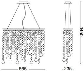 Ideal lux - Lampa suspendata de cristal 5xE14/40W/230V