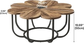 MAI21 - Masuta de cafea, 100 cm, masa living, stil industrial - Maro - Negru