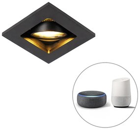 Spot integrat inteligent negru incl. WiFi GU10 reglabil - Qure