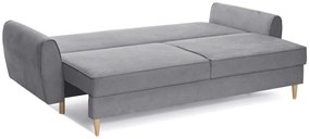 Canapea Extensibilă 3 locuri, RIGA, cu ladă de depozitare, 229x90x90 cm, Gri-Enjoy